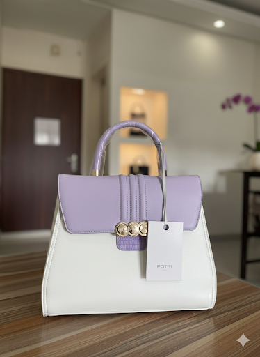 Sac à main lavande et blanc de luxe